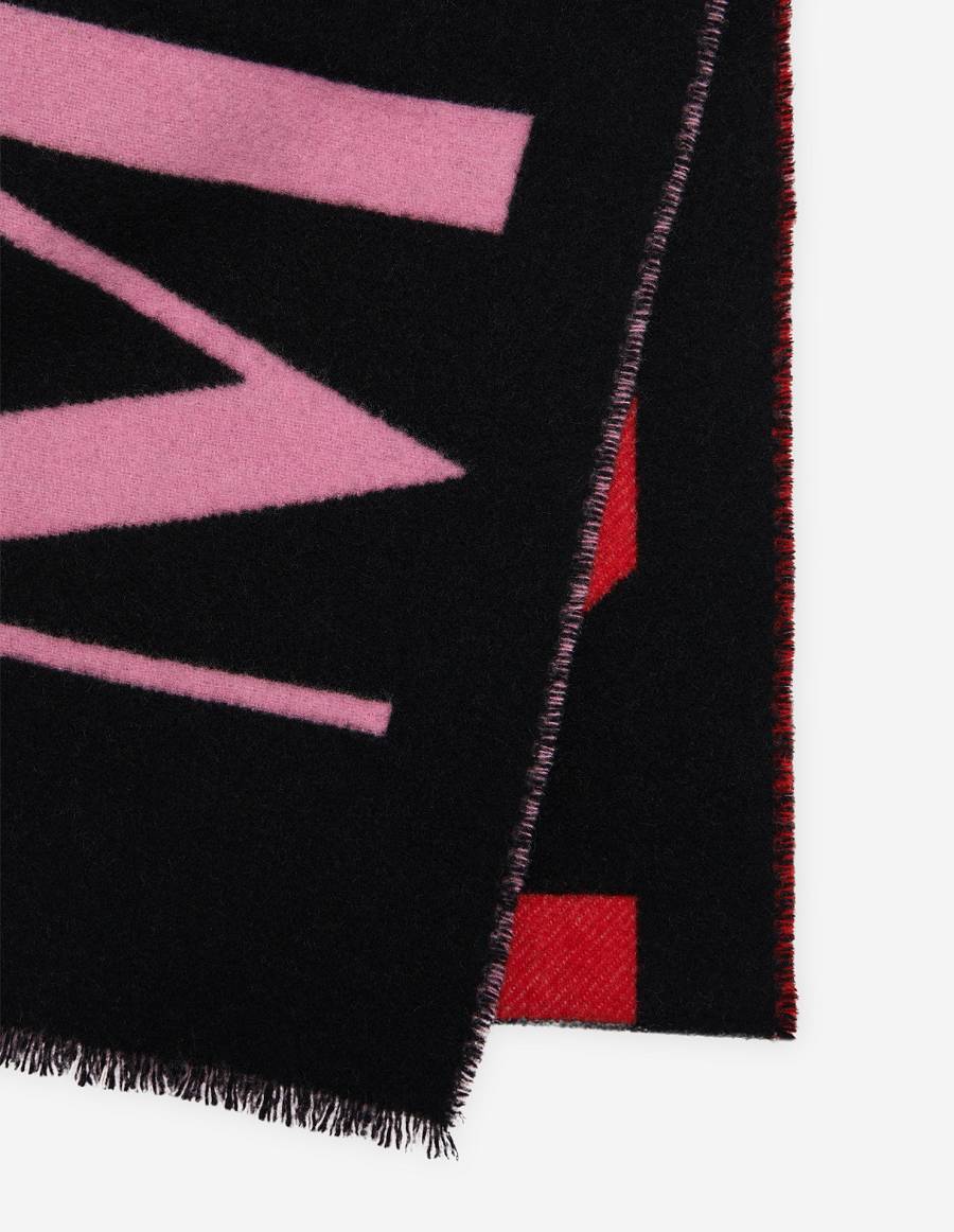 Pink Red Men's Maison Kitsune Jacquard Scarf | AU-O1769