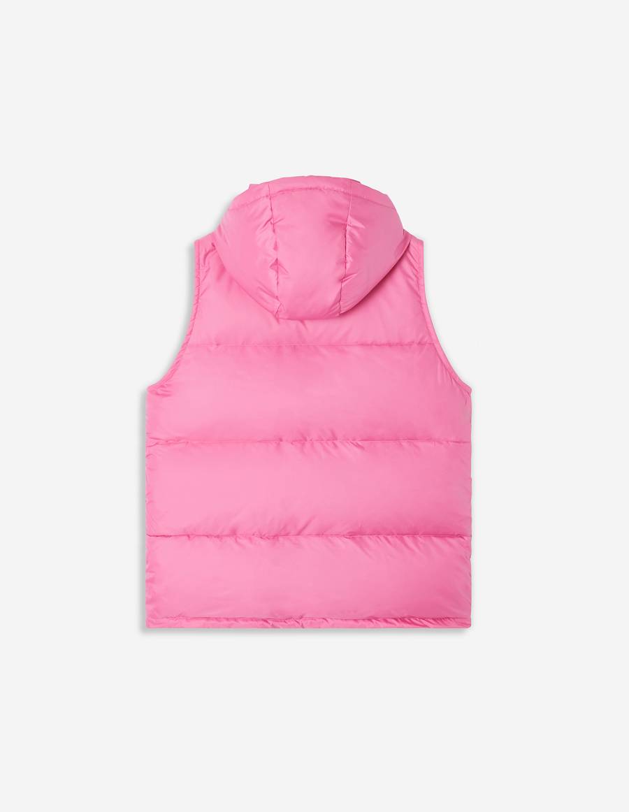 Pink Women's Maison Kitsune Sleeveless Down Jackets | AU-K0516