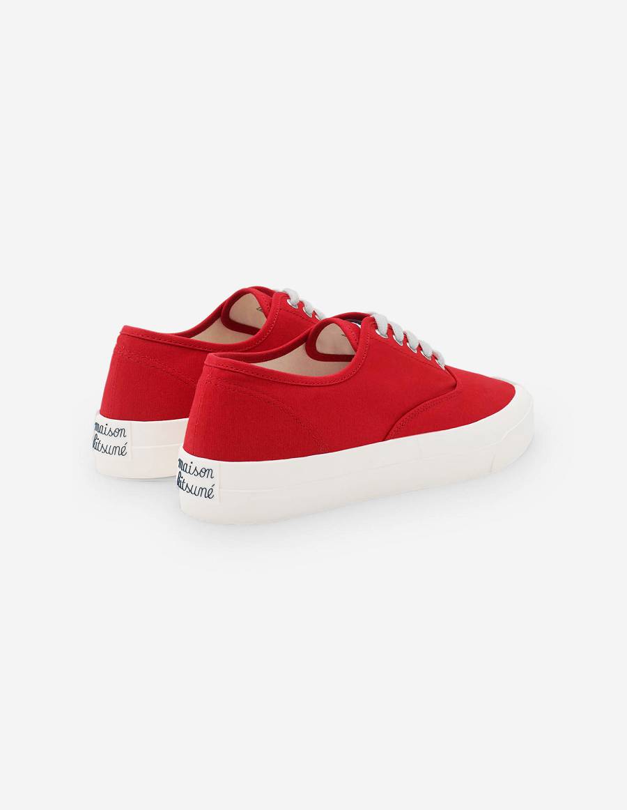 Red Men's Maison Kitsune 6 18 Canvas Laced Sneakers | AU-M0460