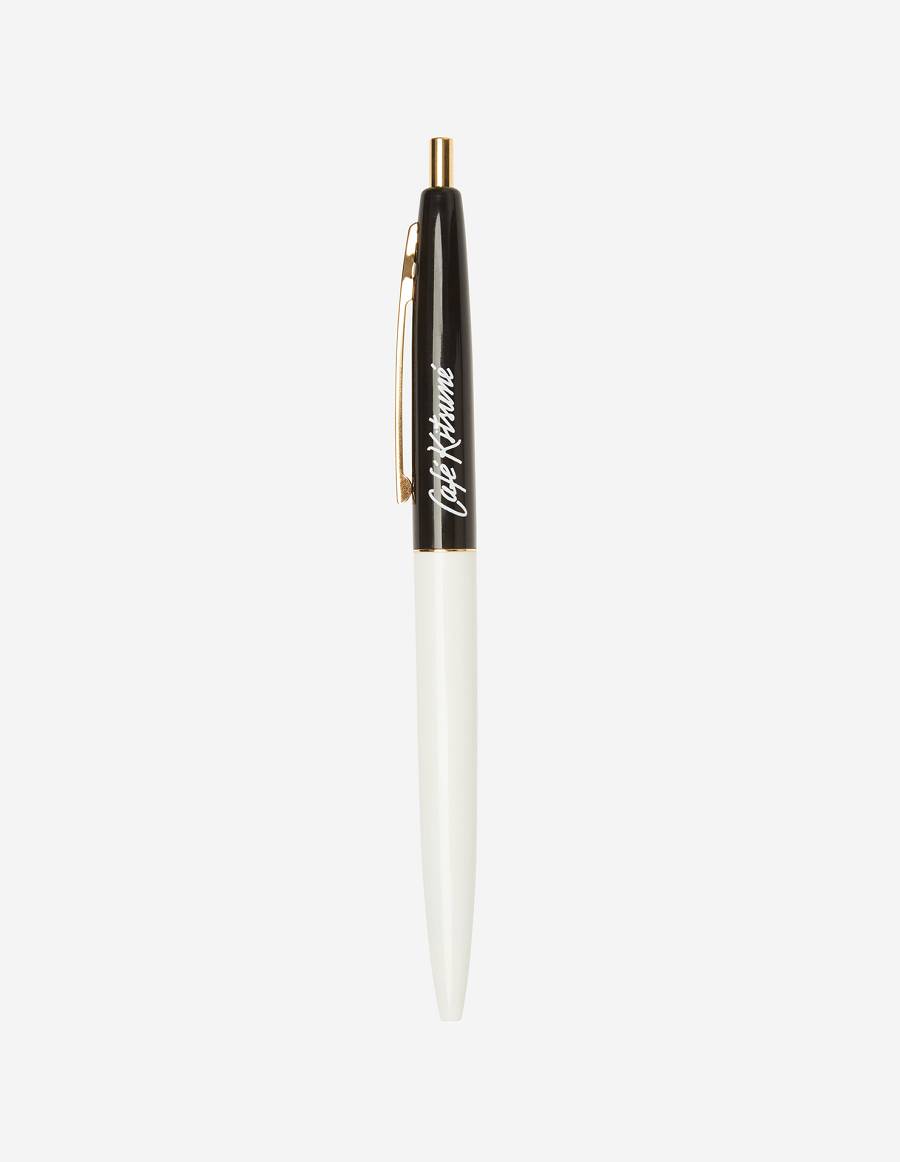 White Men\'s Maison Kitsune Cafe Kitsune Ballpoint Pen-black Ink Accessories | AU-L0894