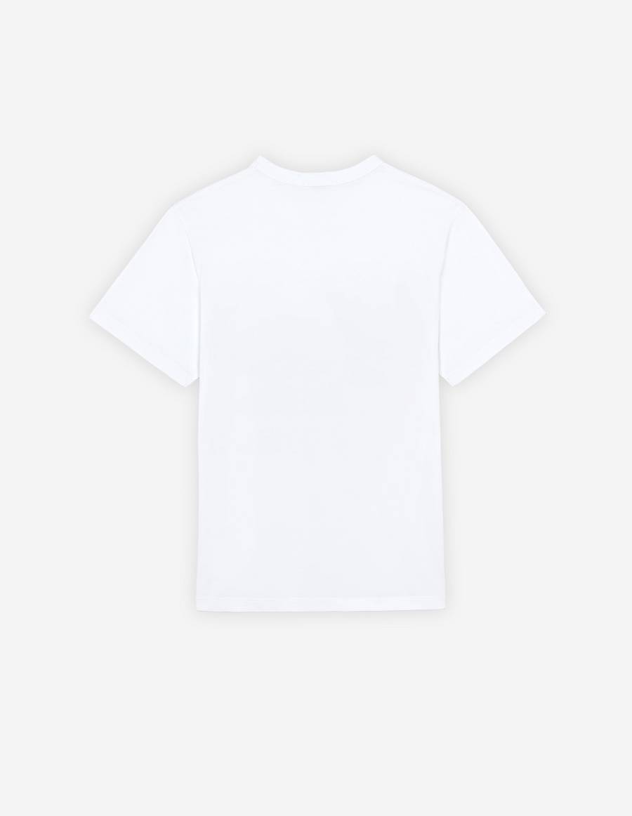 White Men's Maison Kitsune Cafe New York Classic T Shirts | AU-L0227