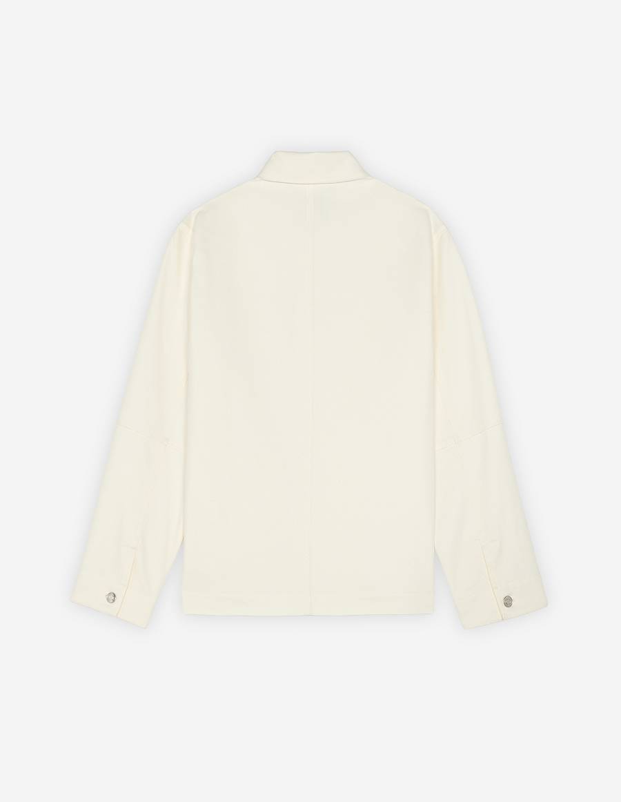 White Men's Maison Kitsune Cafe Workwear Jackets | AU-G0994