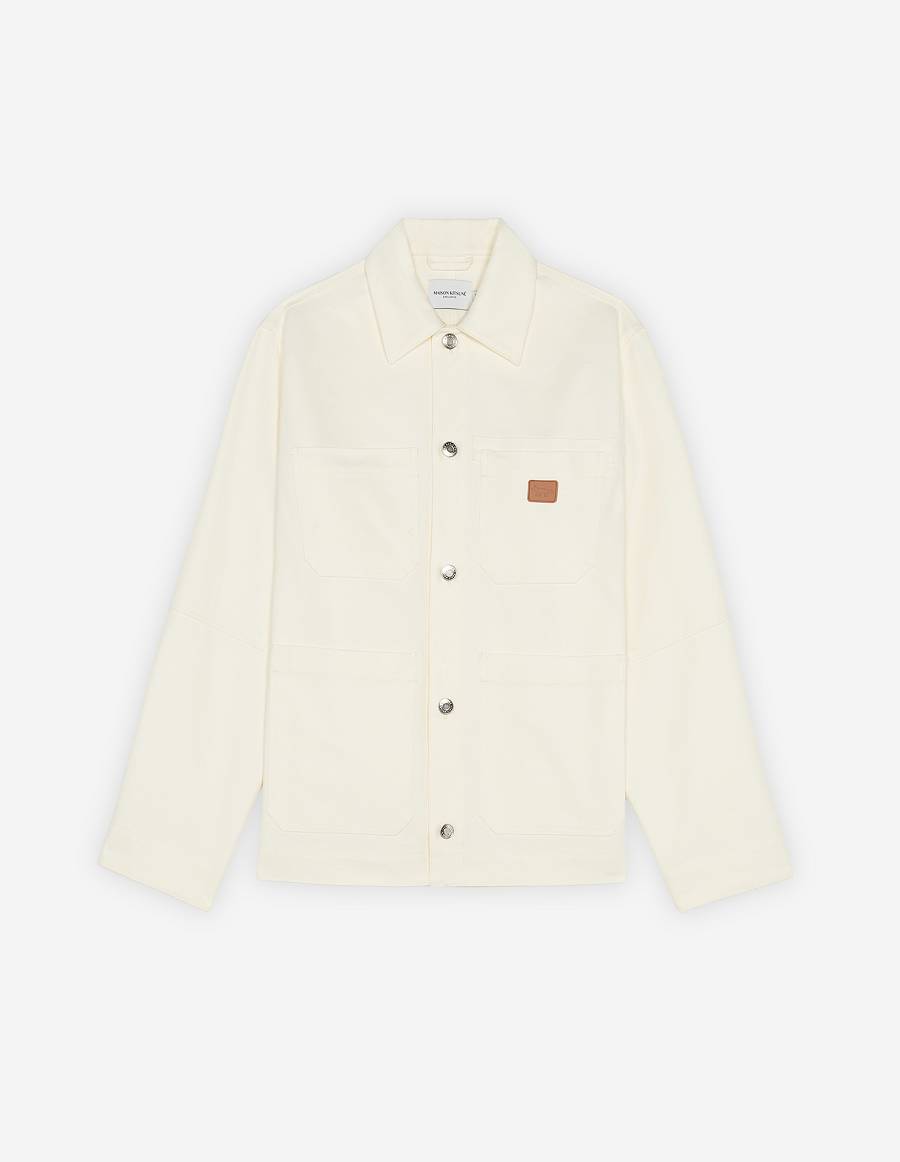 White Men\'s Maison Kitsune Cafe Workwear Jackets | AU-G0994