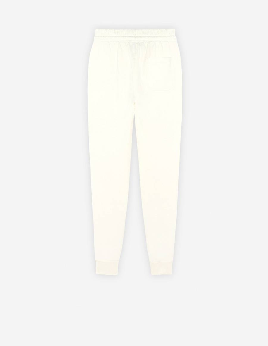 White Men's Maison Kitsune Chillax Fox Patch Classic Jog Pants | AU-K0574