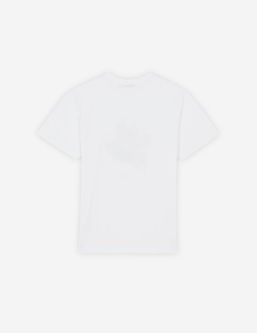 White Men's Maison Kitsune Cup Cafe Kitsune Classic T Shirts | AU-U383