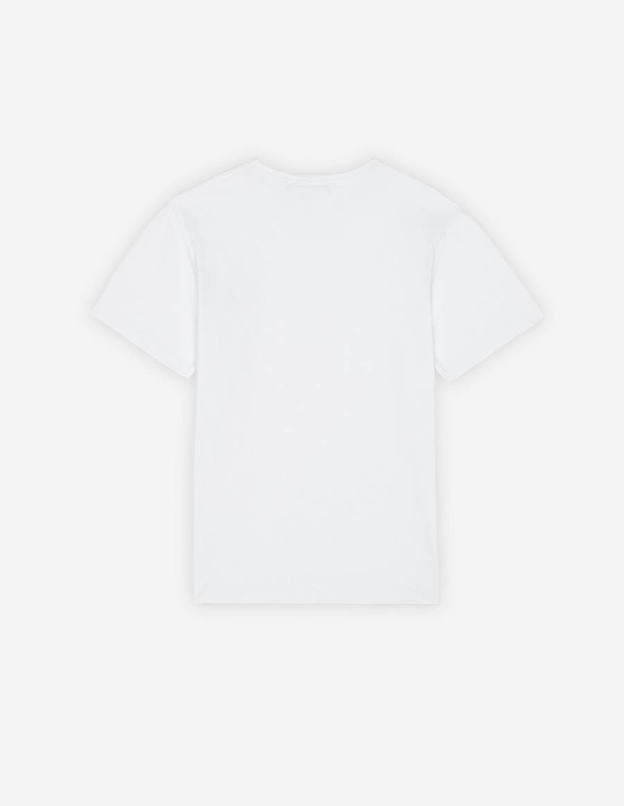 White Men's Maison Kitsune Dressed Fox Patch Classic T Shirts | AU-M0M27