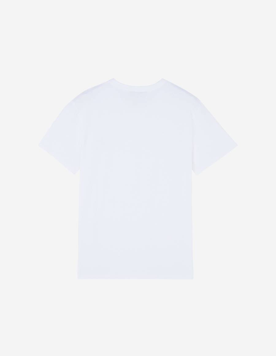 White Men's Maison Kitsune Fox Head Patch Classic T Shirts | AU-G0626