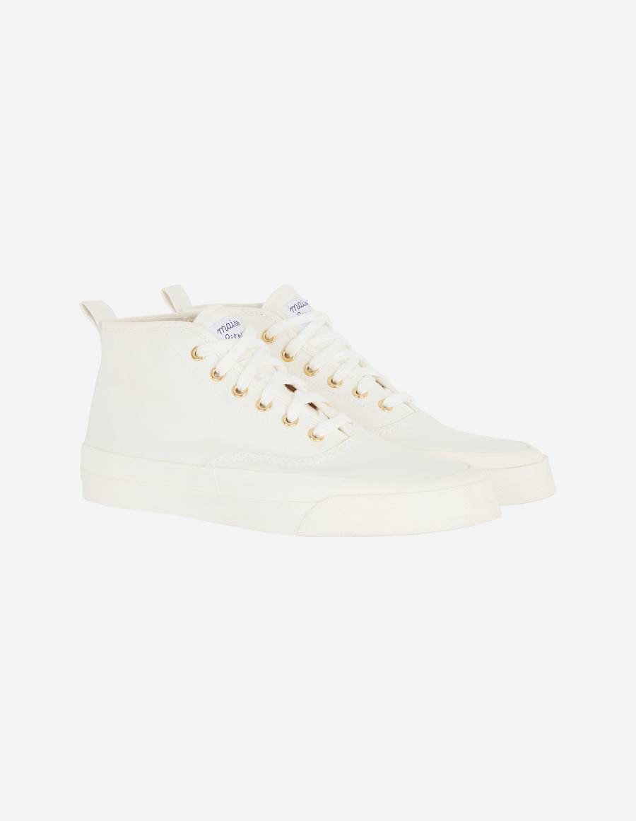 White Men\'s Maison Kitsune High-top Sneakers | AU-V491