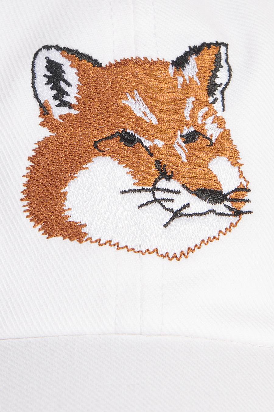 White Men's Maison Kitsune Large Fox Head Embroidery 6p Caps | AU-C0840