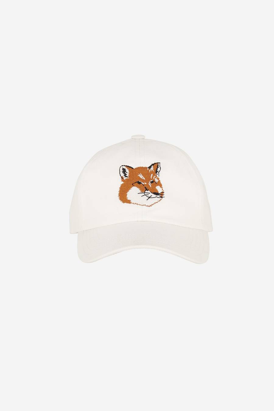 White Men\'s Maison Kitsune Large Fox Head Embroidery 6p Caps | AU-C0840