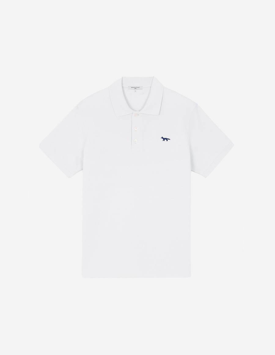 White Men\'s Maison Kitsune Navy Fox Patch Classic Polo | AU-X0812