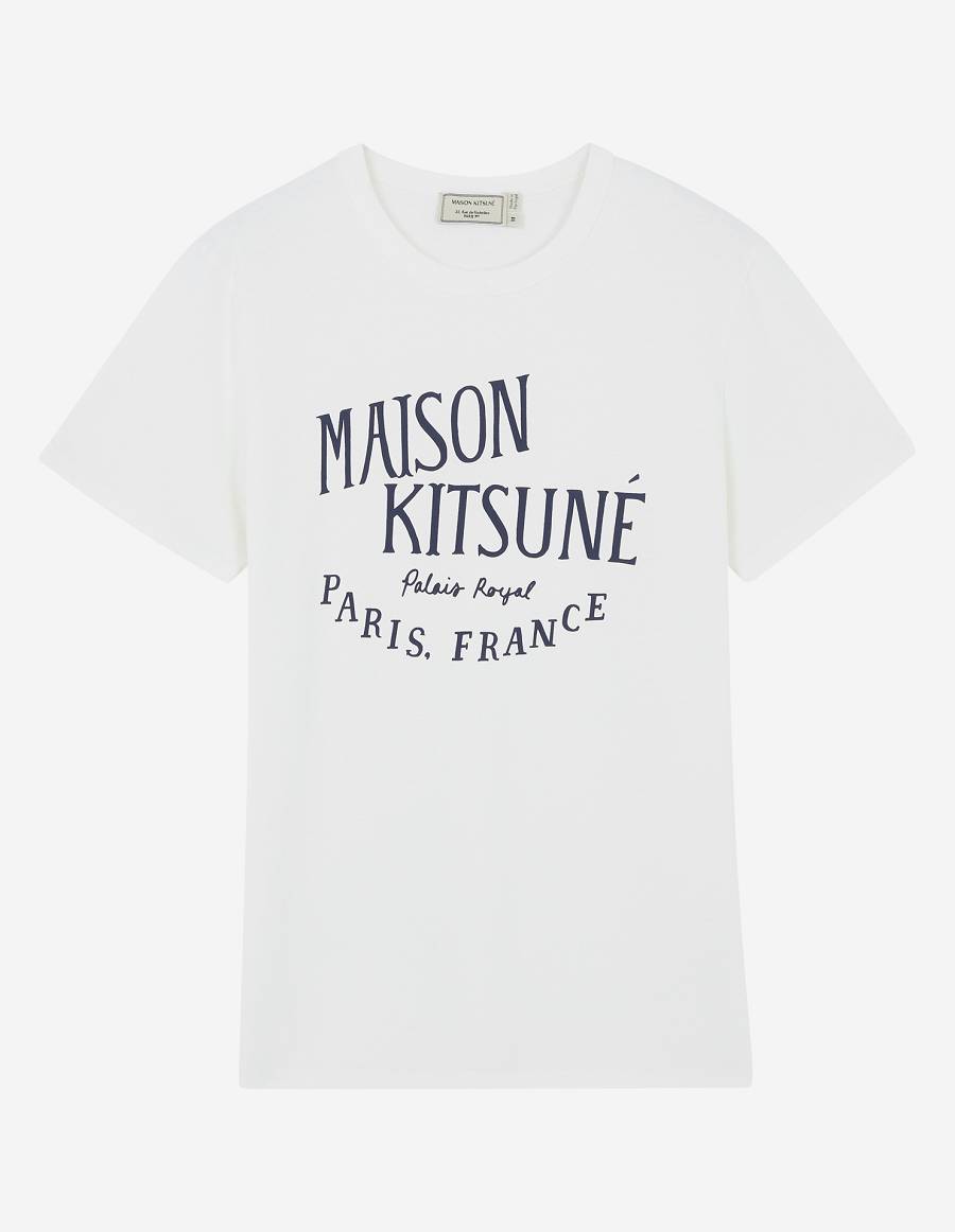 White Men\'s Maison Kitsune Palais Royal Classic T Shirts | AU-L0285