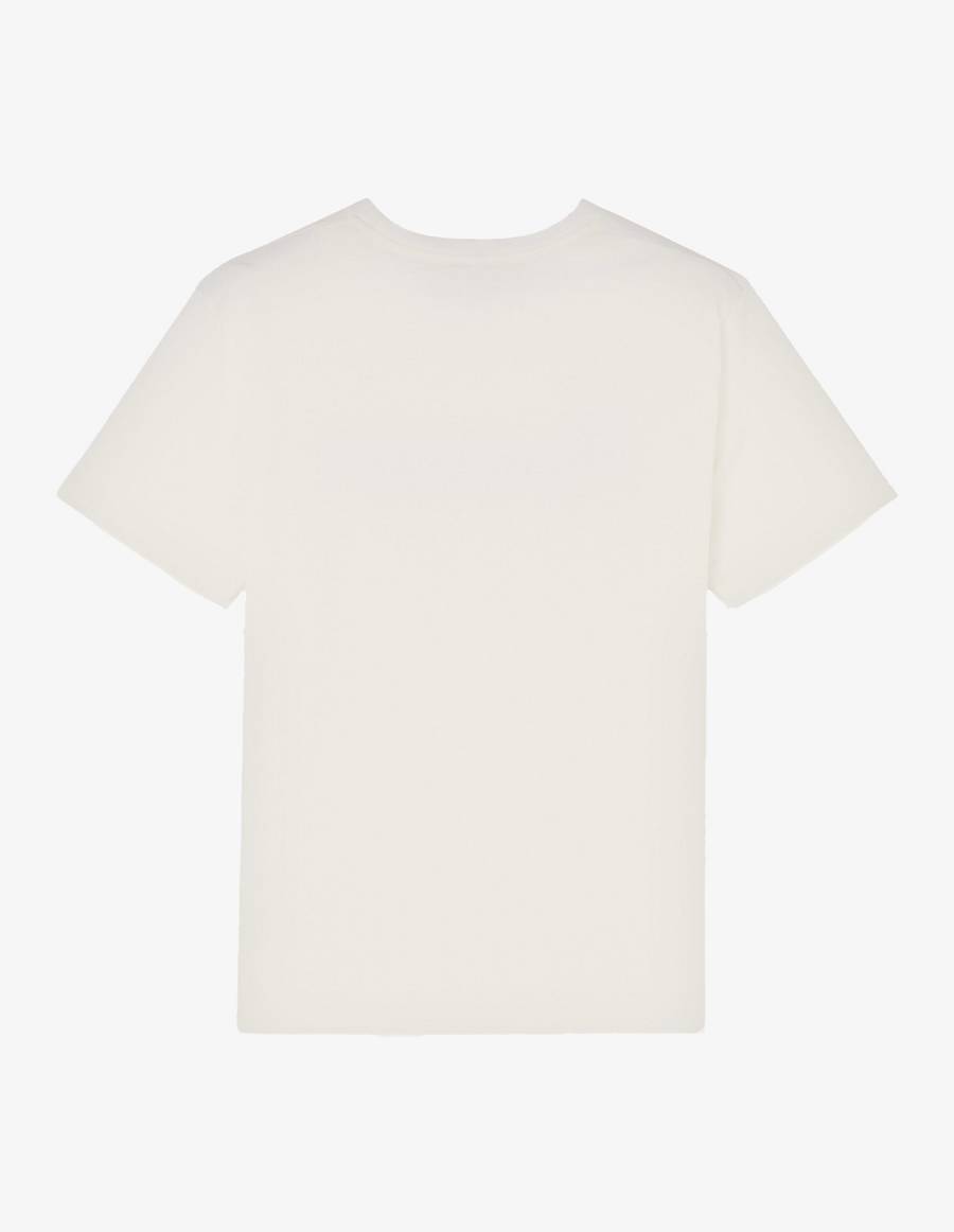 White Men's Maison Kitsune Parisien Classic T Shirts | AU-M0515