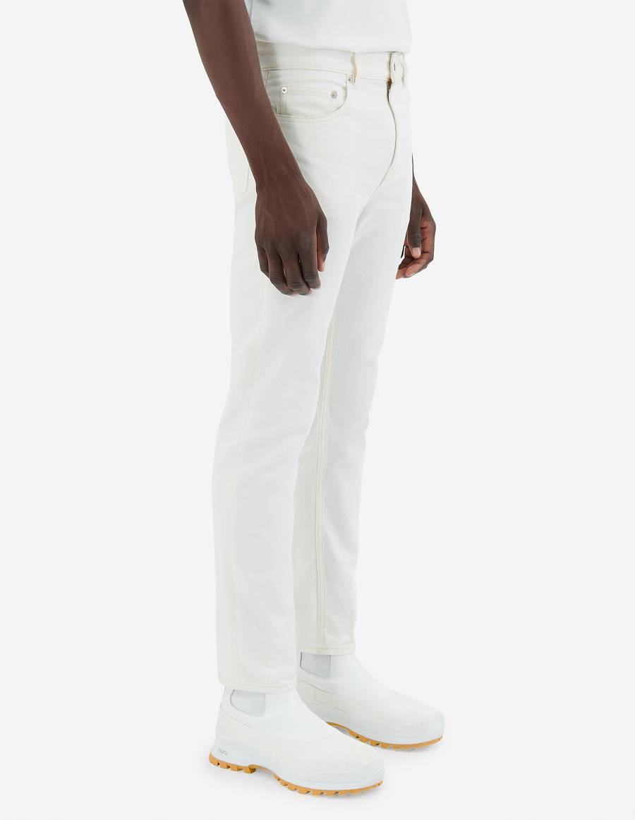 White Men's Maison Kitsune Slim Fit Jeans | AU-S0855