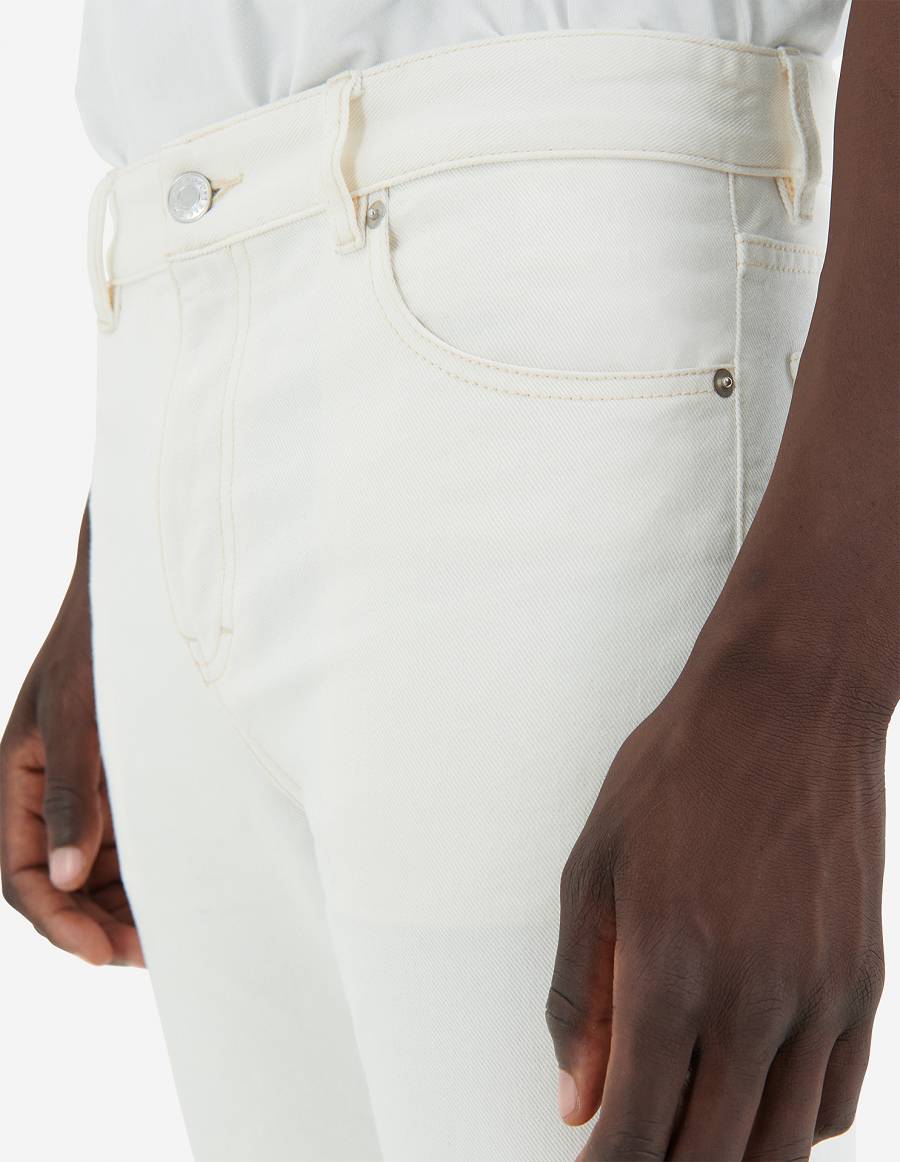 White Men's Maison Kitsune Slim Fit Jeans | AU-S0855