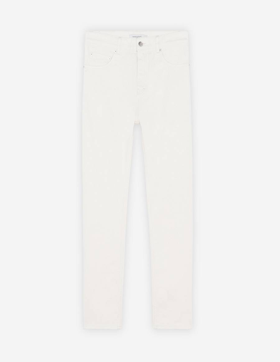 White Men\'s Maison Kitsune Slim Fit Jeans | AU-S0855