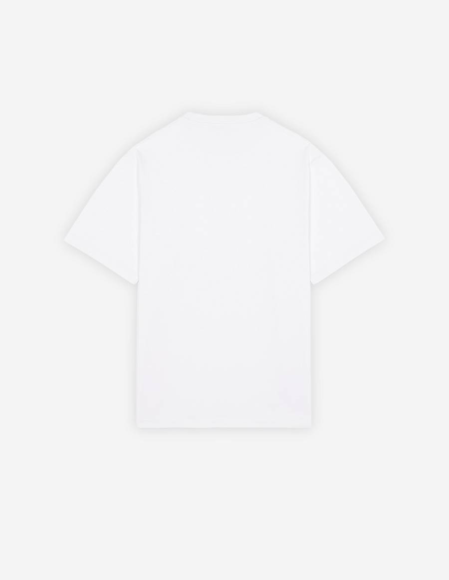 White Men's Maison Kitsune Small Dressed Fox Print Easy T Shirts | AU-J0628