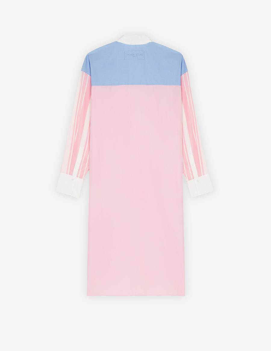 White Pink Women's Maison Kitsune Dress Shirts | AU-U151