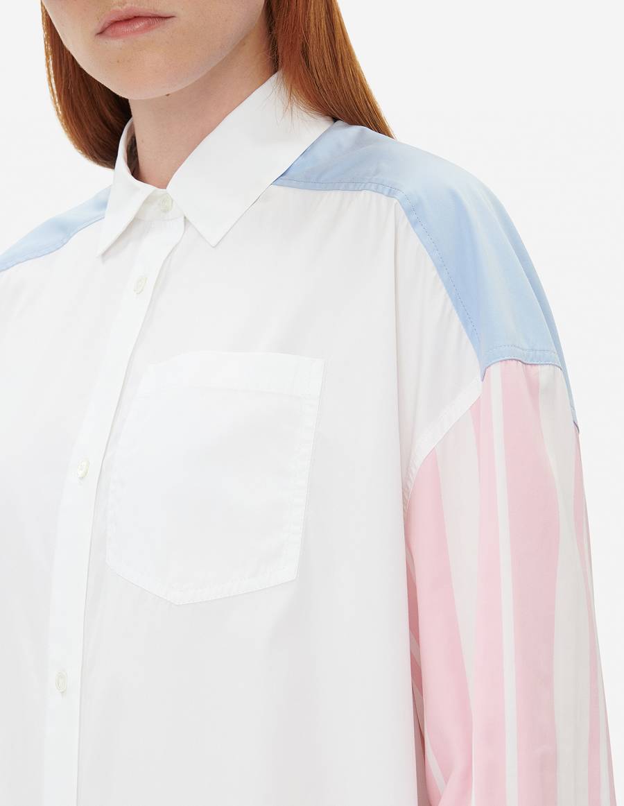 White Pink Women's Maison Kitsune Dress Shirts | AU-U151