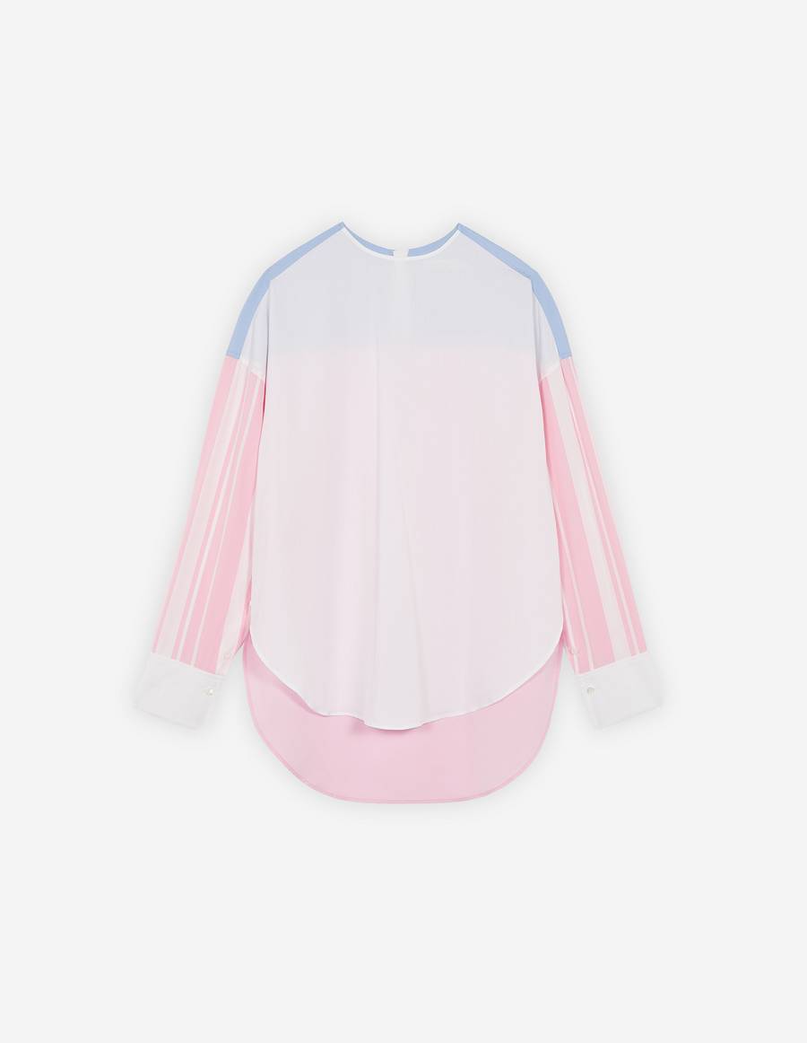 White Pink Women\'s Maison Kitsune Open Sleeve Top Shirts | AU-G124