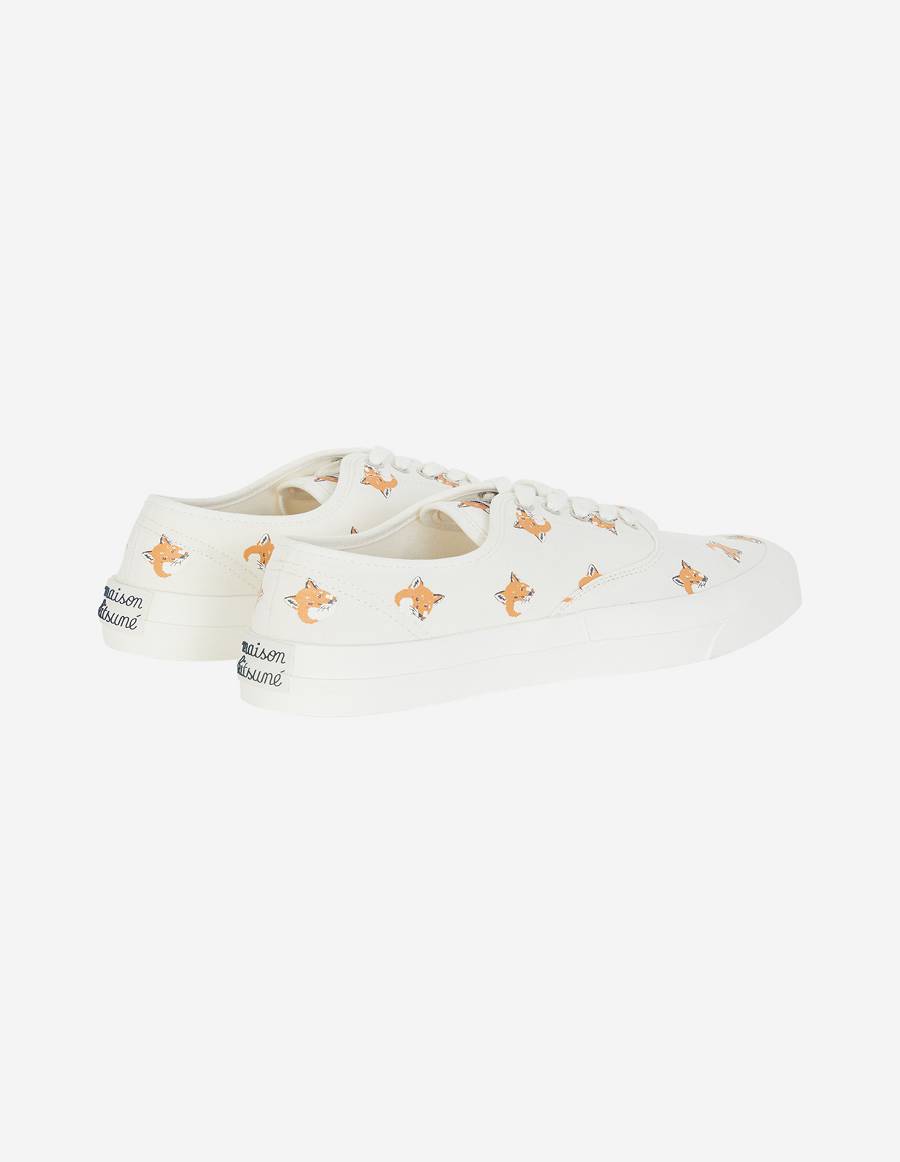 White Women's Maison Kitsune All Over Fox Head Laced Sneakers | AU-C0M44