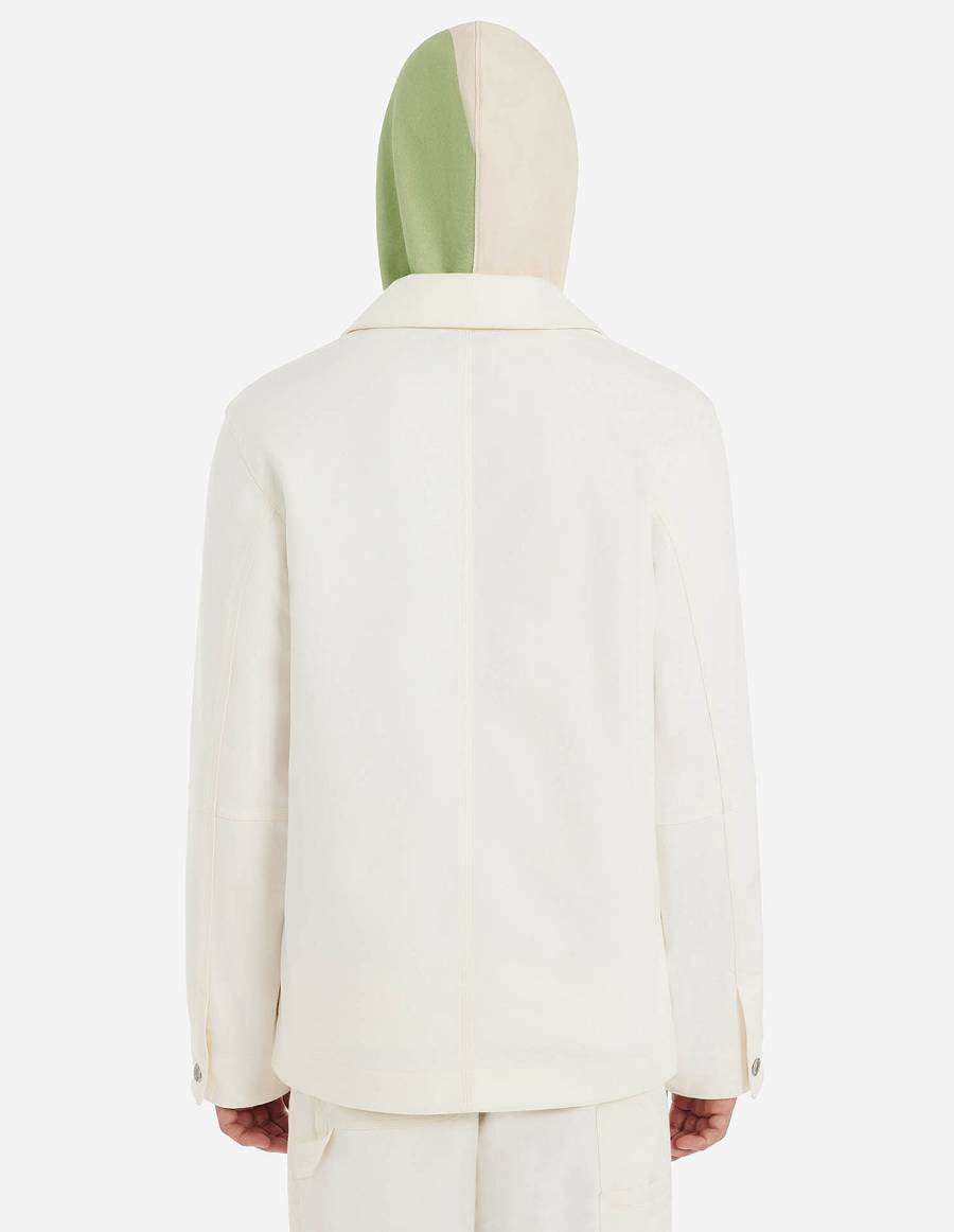 White Women's Maison Kitsune Cafe Workwear Jackets | AU-G0684