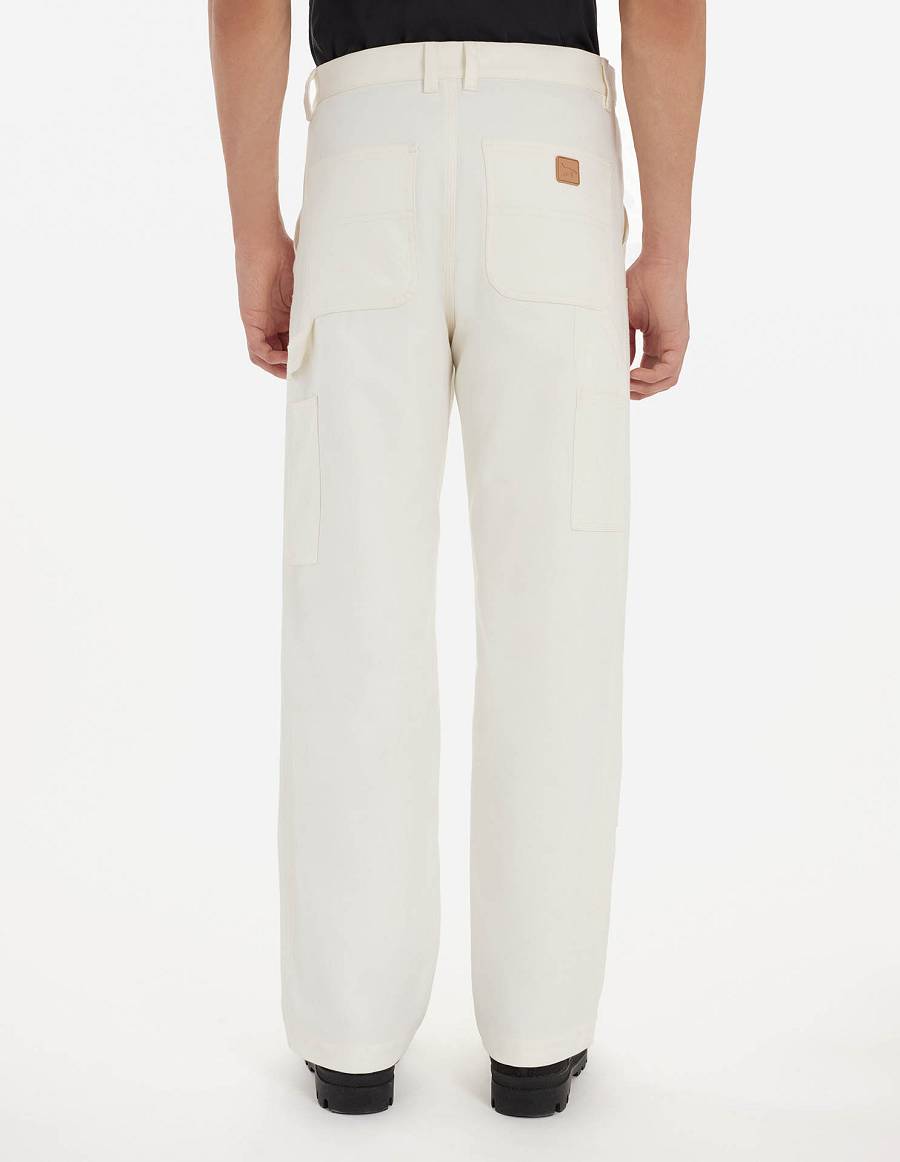 White Women's Maison Kitsune Cafe Workwear Pants | AU-U0383