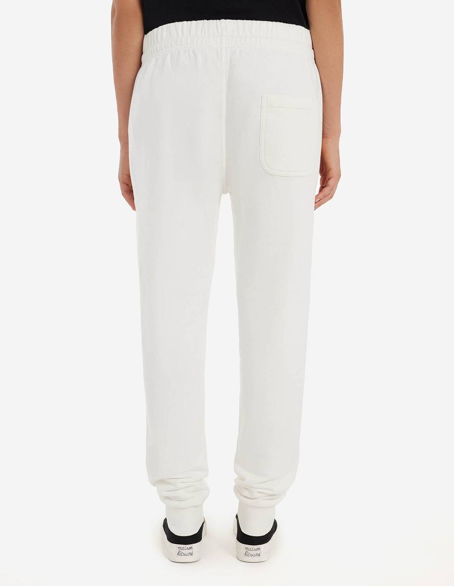 White Women's Maison Kitsune Chillax Fox Patch Classic Jog Pants | AU-Y0M21