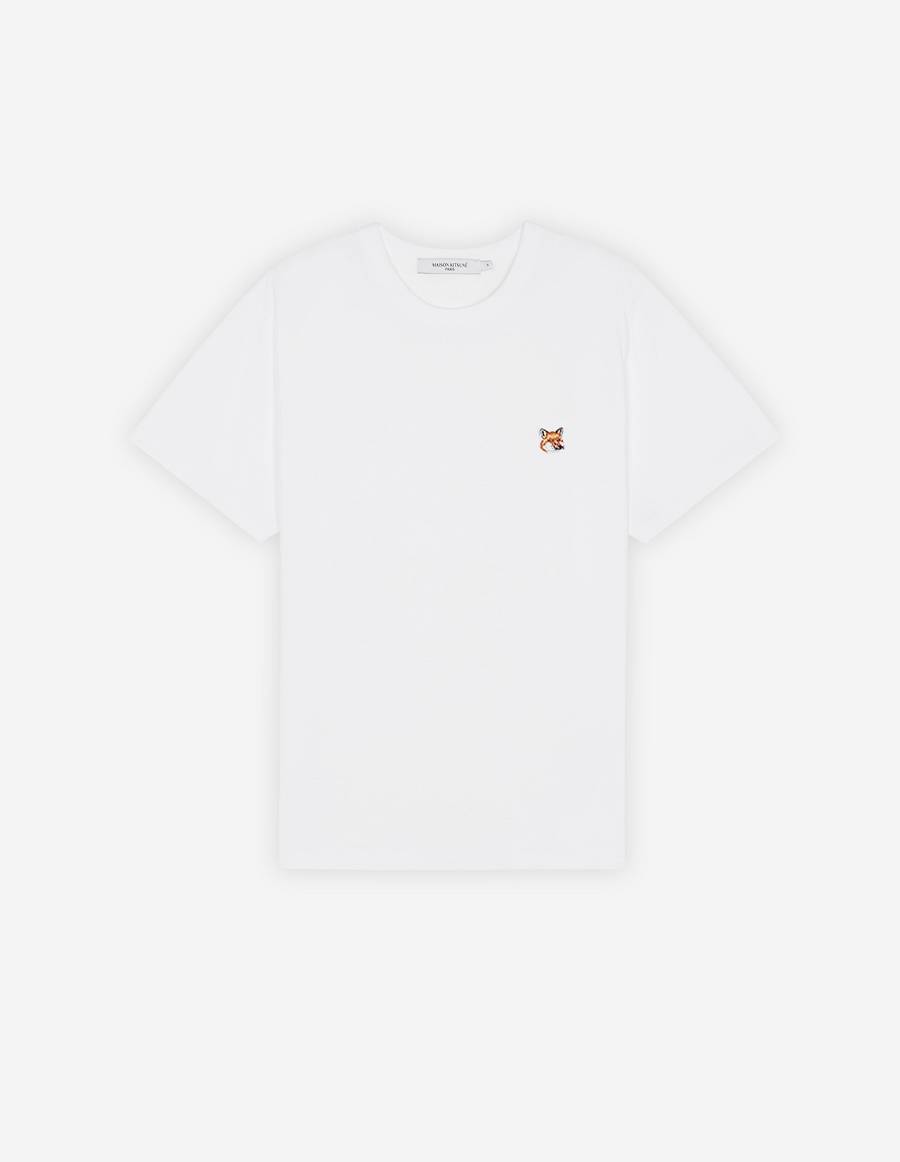 White Women\'s Maison Kitsune Fox Head Patch Classic T Shirts | AU-X0957