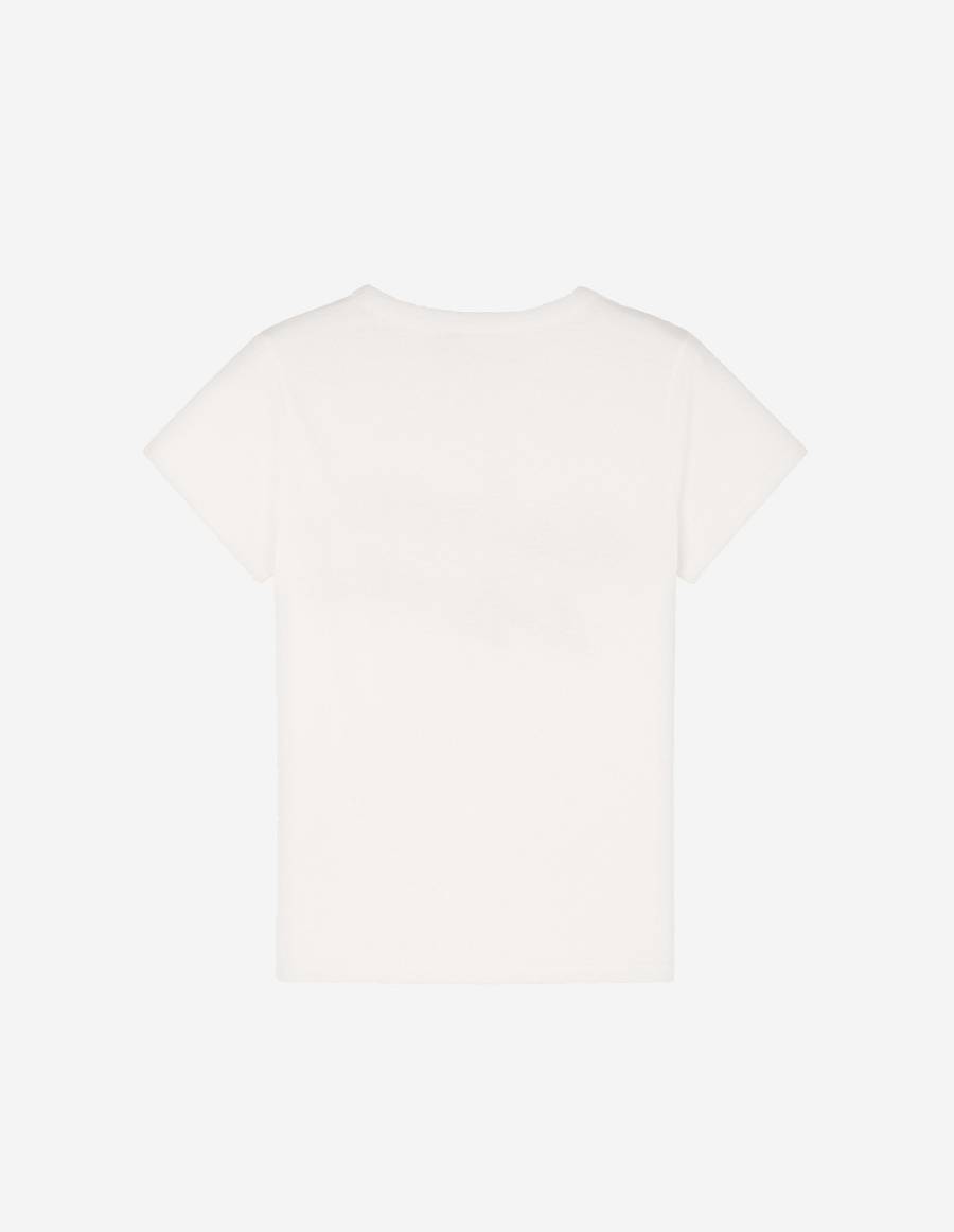 White Women's Maison Kitsune Handwriting Classic T Shirts | AU-S0623