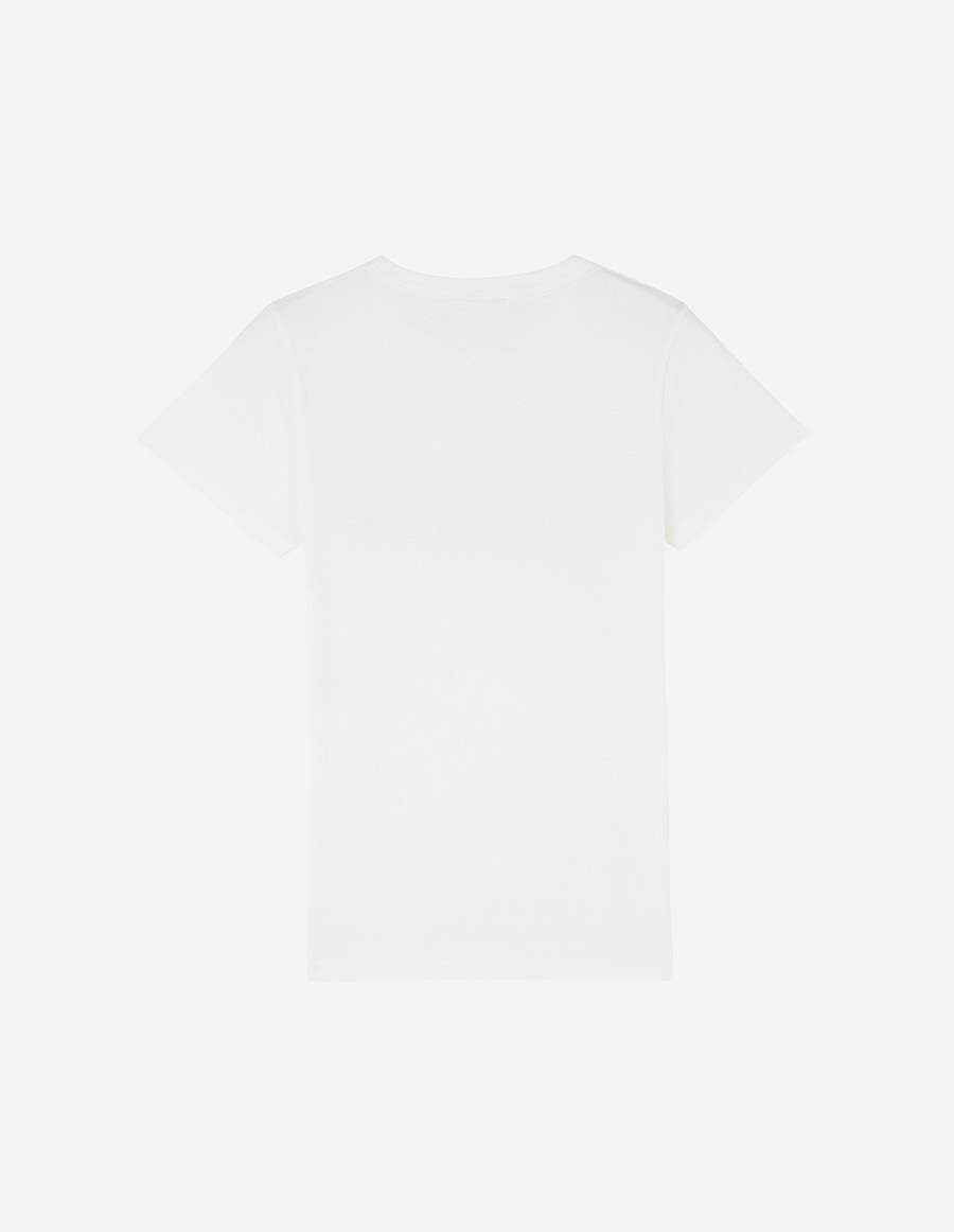 White Women's Maison Kitsune Parisienne Classic T Shirts | AU-K0418