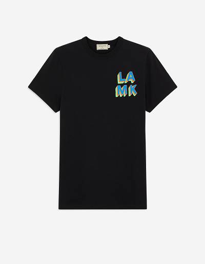 Black Men's Maison Kitsune L.A. Ben Klevay T Shirts | AU-A0640