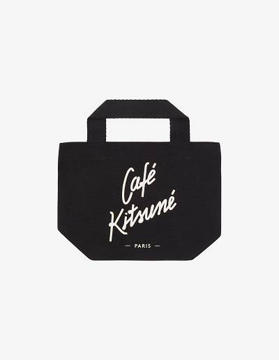 Black Men's Maison Kitsune Mini Tote Cafe Kitsune Bk Bags | AU-S0884