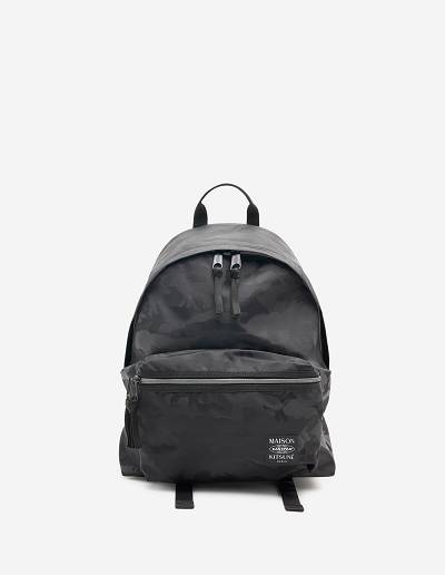 Black Men's Maison Kitsune Mkxeastpak Padded Backpack Bags | AU-E0671