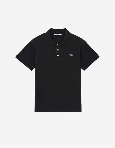 Black Men's Maison Kitsune Navy Fox Patch Classic Polo | AU-Q0235