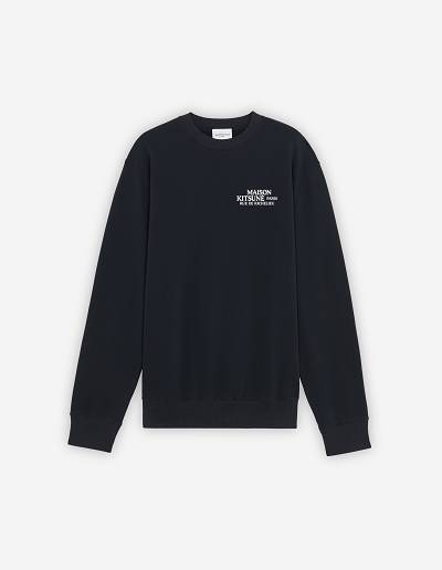 Black Men's Maison Kitsune Rue De Richelieu Relaxed Sweatshirts | AU-S0938