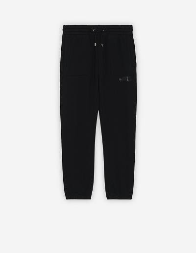 Black Men's Maison Kitsune Rue Richelieu Drawsting Regular Jog Pants | AU-B0664