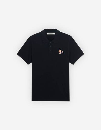 Black Women's Maison Kitsune Frenchie Dressed Fox Patch Classic Polo | AU-W0832