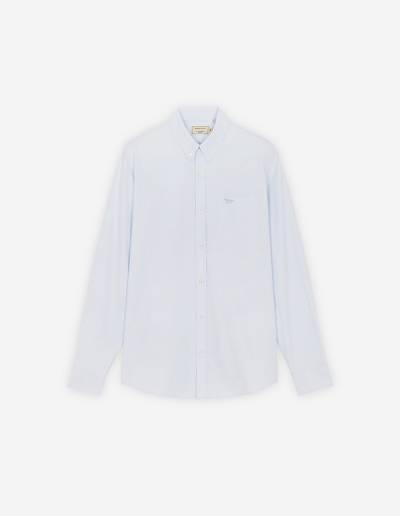 Blue Men's Maison Kitsune Fox Embroidery Pocket Classic Shirts | AU-Z0407