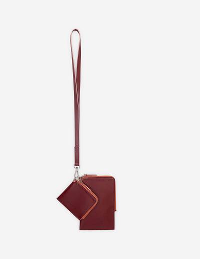 Burgundy Men's Maison Kitsune Multi-pouches With Strap Bags | AU-K0535