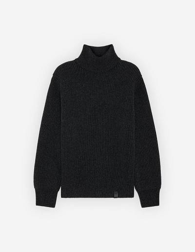 Dark Grey Men's Maison Kitsune Plaited Rib Regular Sweaters | AU-A0350