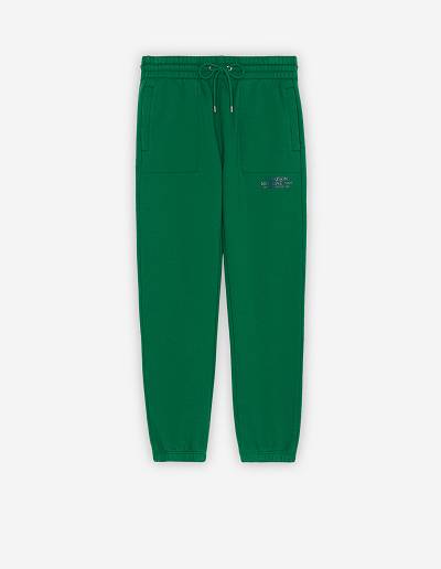 Deep Green Men's Maison Kitsune Rue Richelieu Drawsting Regular Jog Pants | AU-S0560