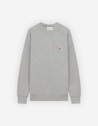 Grey Men's Maison Kitsune Frenchie Dressed Fox Patch Classic Sweatshirts | AU-L0111