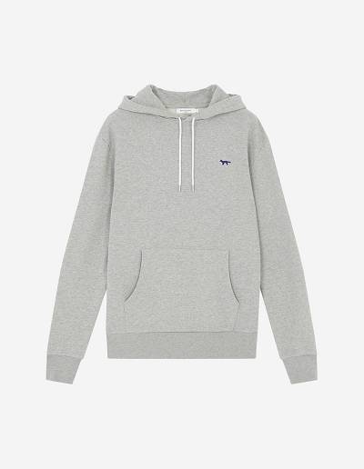 Grey Men's Maison Kitsune Navy Fox Patch Classic Hoodies | AU-S0242