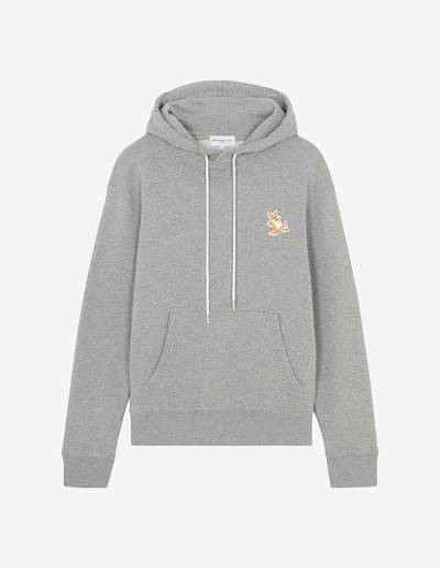 Grey Women's Maison Kitsune Chillax Fox Patch Classic Hoodies | AU-Y0324