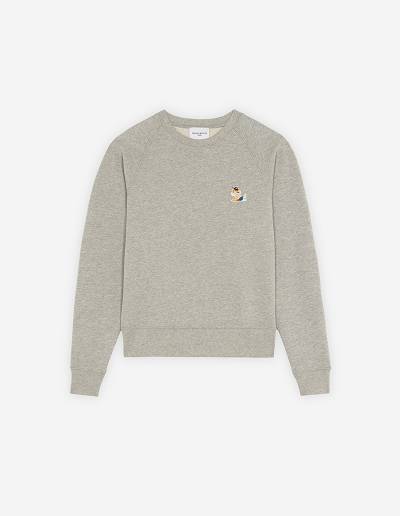 Grey Women's Maison Kitsune Dressed Fox Patch Adjusted Sweatshirts | AU-K0477