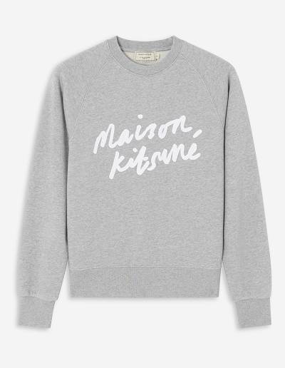 Grey Women's Maison Kitsune Handwriting Adjusted Sweatshirts | AU-V0607