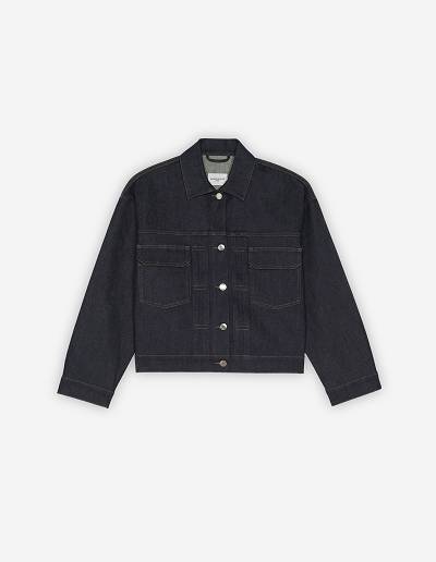 Indigo Women's Maison Kitsune Trucker Pleats Jackets | AU-E0758