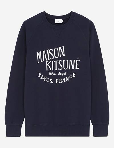 Navy Men's Maison Kitsune Palais Royal Classic Sweatshirts | AU-Q0264