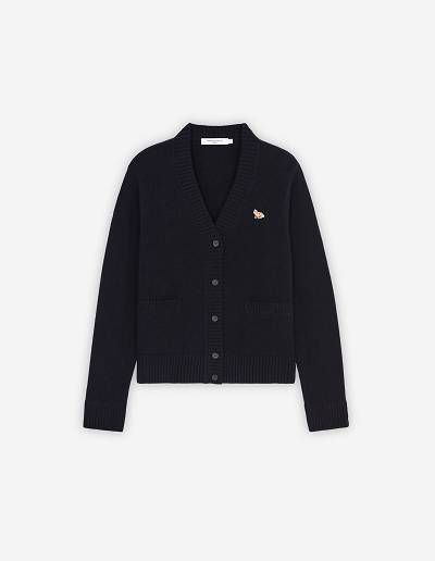 Navy Women's Maison Kitsune Baby Fox Patch Boxy Cardigan | AU-Q815